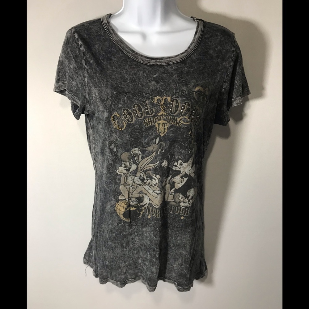 Looney Tunes Black T Shirt Size Large